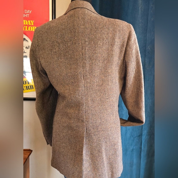 😍OVERSIZED VINTAGE STANLEY BLACKER WOOL BLAZER LEATHER BUTTONS😍 - Picture 3 of 6